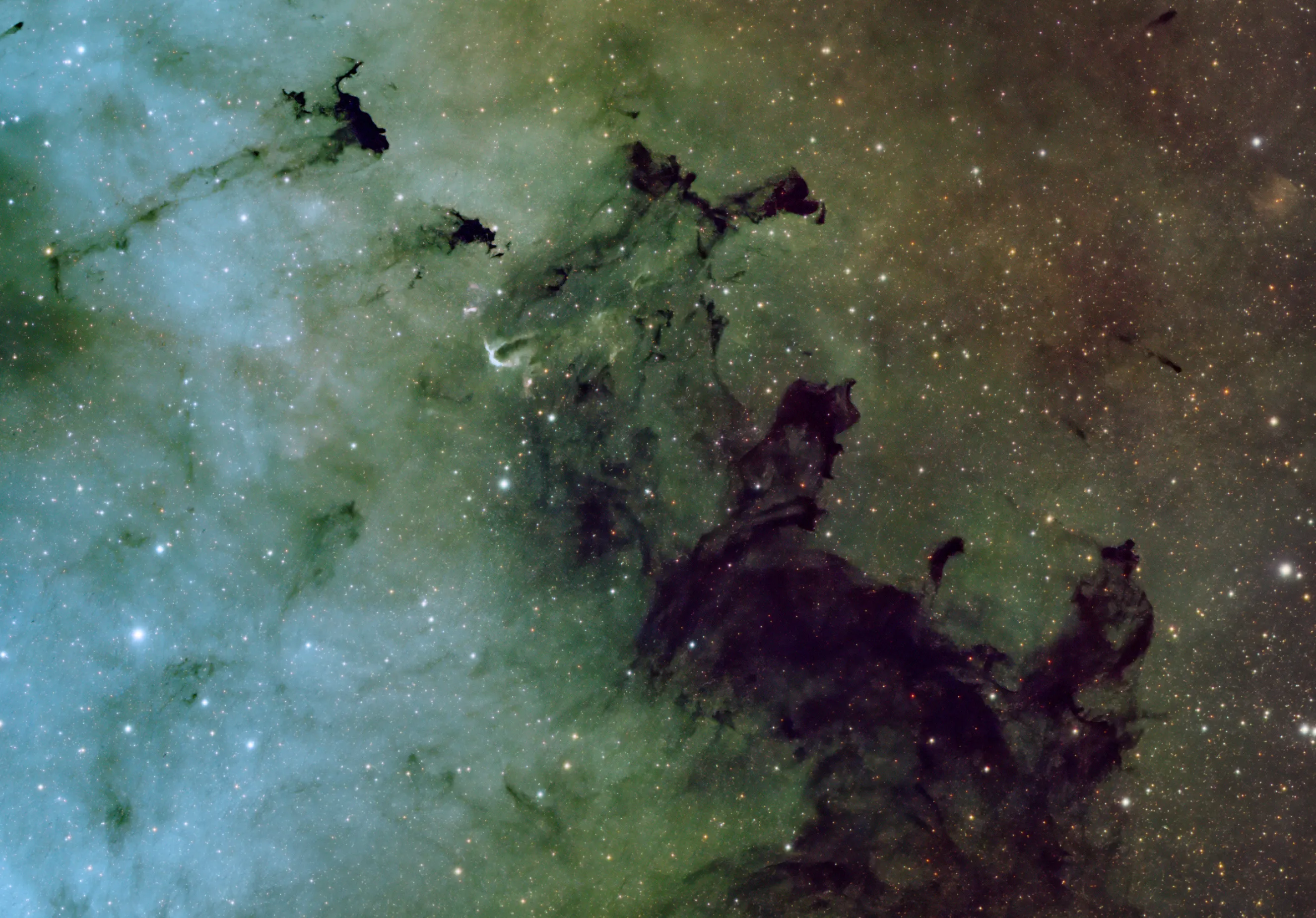 Ghostly region of dark cooling structure in the IC 1396 region of the sky